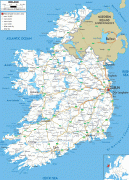 Kort (geografi)-Irland (ø)-Ireland-road-map.gif