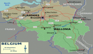 Карта (мапа)-Белгија-Belgium-map.png