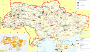 Kaart (cartografie)-Oekraïense Socialistische Sovjetrepubliek-ukraine-tourist-map.gif
