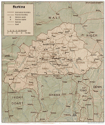 Karte (Kartografie)-Burkina Faso-burkina_faso_detailed_administrative_and_relief_map.jpg