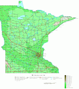 Carte géographique-Minnesota-Minnesota-contour-map-954.jpg