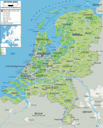 Kaart (kartograafia)-Holland-physical-map-of-Netherlands.gif