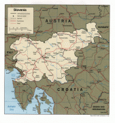 Kaart (kartograafia)-Sloveenia-road_map_of_slovenia.jpg