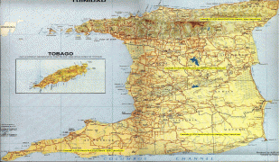 Kaart (cartografie)-Trinidad en Tobago-largemapTT.jpg