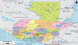 Kort (geografi)-Guatemala-political-map-of-Guatemala.gif