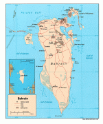 Karte (Kartografie)-Bahrain-bahrain_political_and_road_map.jpg