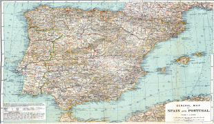 Kaart (kartograafia)-Hispaania-Spain-map.jpg