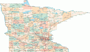 Carte géographique-Minnesota-Minnesota-Road-Map.gif