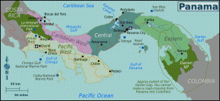 Географическая карта-Панама-Panama_Regions_map.png