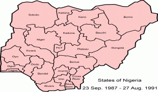Карта (мапа)-Нигерија-Nigeria_states_1987-1991.png