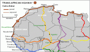 Карта (мапа)-Дакар-Cairo-Dakar_Highway_map.PNG