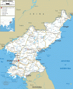 Karte (Kartografie)-Nordkorea-North-Korean-road-map.gif