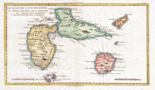 Kort (geografi)-Guadeloupe-1780_Raynal_and_Bonne_Map_of_Guadeloupe,_West_Indies_-_Geographicus_-_Guadeloupe-bonne-1780.jpg