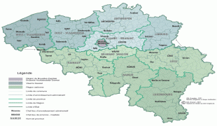 Kaart (kartograafia)-Belgia-Belgium-political-map-2001.gif