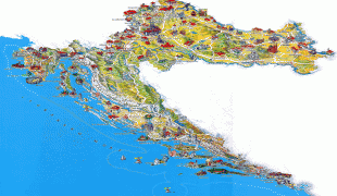 Kaart (kartograafia)-Horvaatia-croatia-map-1.jpg
