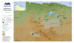 Kaart (cartografie)-Suriname-Suriname-Overview-Map.jpg