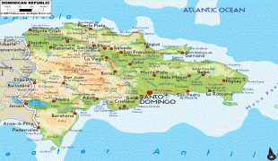 Kaart (kartograafia)-Dominikaani Vabariik-Dominican-Rep-physical-map.gif