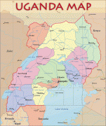 Kaart (cartografie)-Oeganda-Uganda-Political-Map.jpg