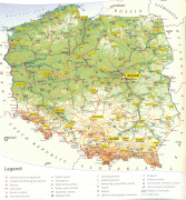 Kaart (cartografie)-Polen-Poland-Tourist-Map.jpg