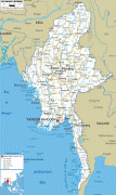 Karte (Kartografie)-Myanmar-Myanmar-road-map.gif
