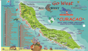 Kaart (cartografie)-Curaçao-Curacao_dive_map.jpg