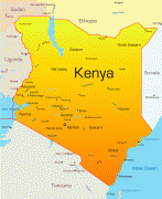 Kaart (cartografie)-Kenia-Kenya-Map.jpg
