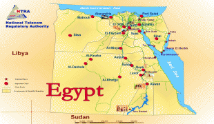 Kaart (cartografie)-Verenigde Arabische Republiek-egypt-political-and-tourist-map.jpg