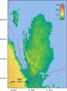 Kaart (kartograafia)-Katar-large_detailed_physical_map_of_qatar.jpg