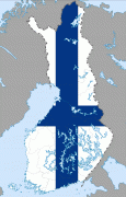 Географическая карта-Финляндия-Finland_flag_map.png