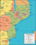 Kaart (cartografie)-Lilongwe (stad)-mozambique-map.jpg