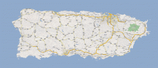 Kaart (kartograafia)-Puerto Rico-detailed_road_map_of_Puerto_Rico_with_cities.jpg