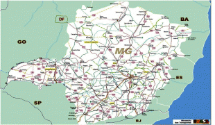Bản đồ-Minas Gerais-Minas_Gerais_State_Federal_Highway_Map_Brazil_2.jpg