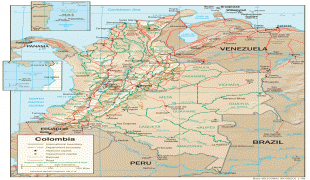 Kaart (kartograafia)-Colombia-colombia_physio-2008.jpg