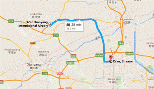 Bản đồ-Sân bay quốc tế Hàm Dương Tây An-xian-xianyang-airport-to-downtown-map-01.jpg