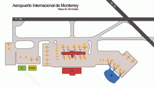 Carte géographique-Aéroport international de Guadalajara-Aeropuerto_de_Monterrey_Mapa_de_Terminales.jpg