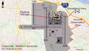 Bản đồ-Sân bay quốc tế Cincinnati/Bắc Kentucky-cvgmap.jpg