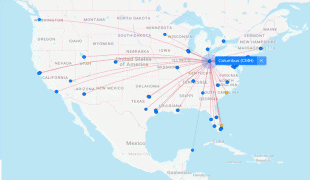 Bản đồ-Sân bay quốc tế Dayton-CMH-Direct-Flights.png