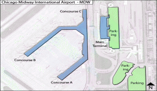 Bản đồ-Sân bay quốc tế Chicago Midway-Chicago-Midway-MDW-terminal-map.jpg