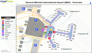 Bản đồ-Sân bay quốc tế General Mitchell-MKE_overview_map.png