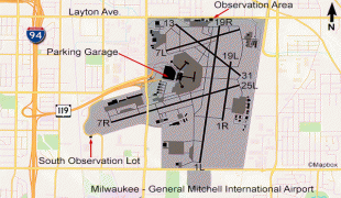 Bản đồ-Sân bay quốc tế General Mitchell-mkemap.jpg