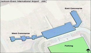 Bản đồ-Sân bay quốc tế Jacksons-Jackson-Evers-JAN-Overview.jpg