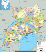 Kaart (cartografie)-Oeganda-political-map-of-Uganda.gif