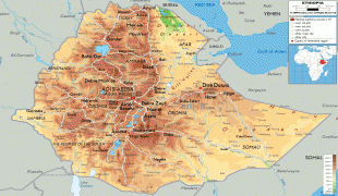 Karte (Kartografie)-Äthiopien-Ethiopia-physical-map.gif