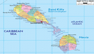 地图-聖克里斯多福與尼維斯-political-map-of-St.Kitts.gif