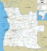 Географическая карта-Ангола-road-map-of-Angola.gif