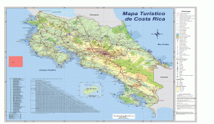 Kaart (cartografie)-Costa Rica-large_detailed_tourist_and_road_map_of_costa_rica.jpg