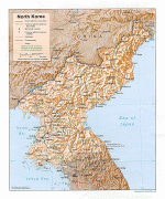 Kaart (cartografie)-Noord-Korea-north_korea_rel96.jpg