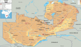 Kort (geografi)-Zambia-Zambia-physical-map.gif
