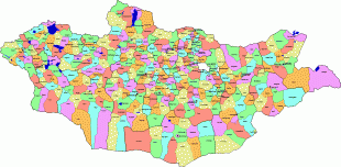 Kaart (cartografie)-Mongolië-Mongolia_sum_map.png