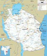 Географічна карта-Танзанія-Tanzanian-road-map.gif